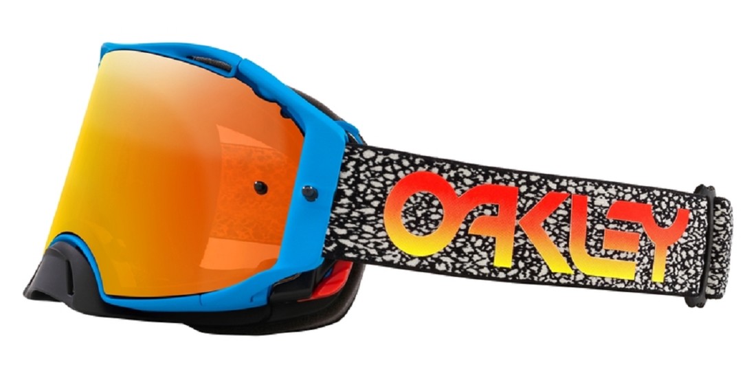 OAKLEY Airbrake MX Brille - Blau Crackle Fire Iridium Glas