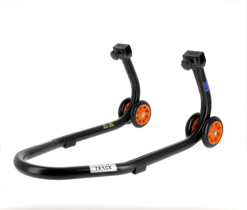 BIHR Home Track Montageständer vorne mattschwarz Räder orangefarben