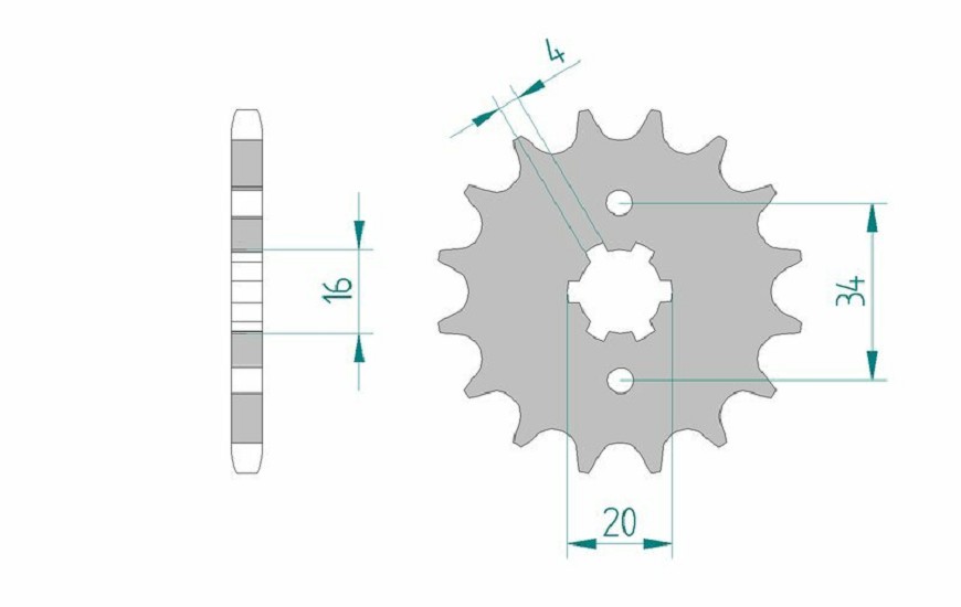 AFAM Standard Stahlritzel vorne 21200 - 428 AFAM Standard Stahlritzel vorne 21200 - 428