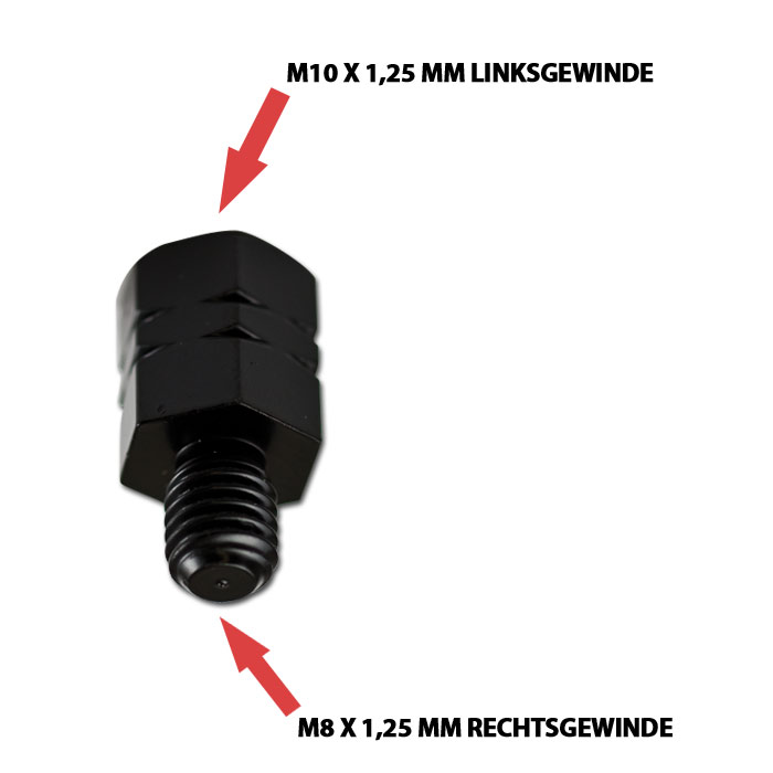 Spiegeladapter M10-L IN / M8-R OUT