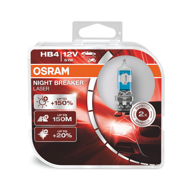 OSRAM Glühlampe Night Breaker Laser NBL HB4 12V / 51W X2
