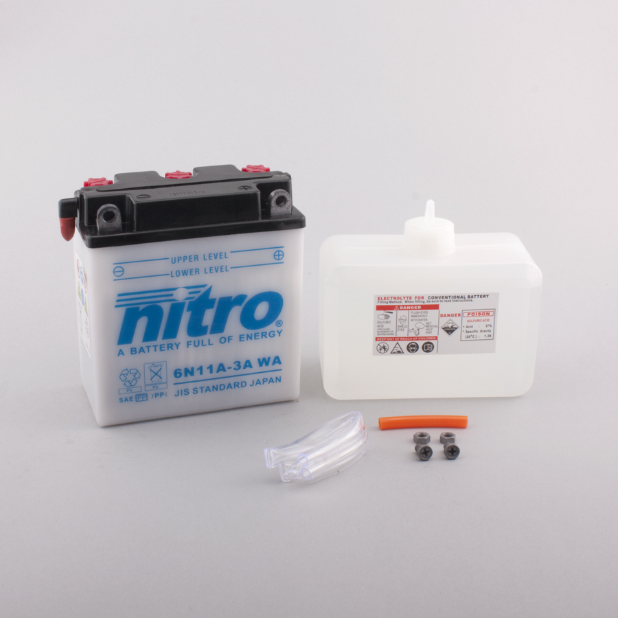 Batterie NITRO 6N11A-3A (CP) mit Säurepack 6V/11Ah [122x62x131]