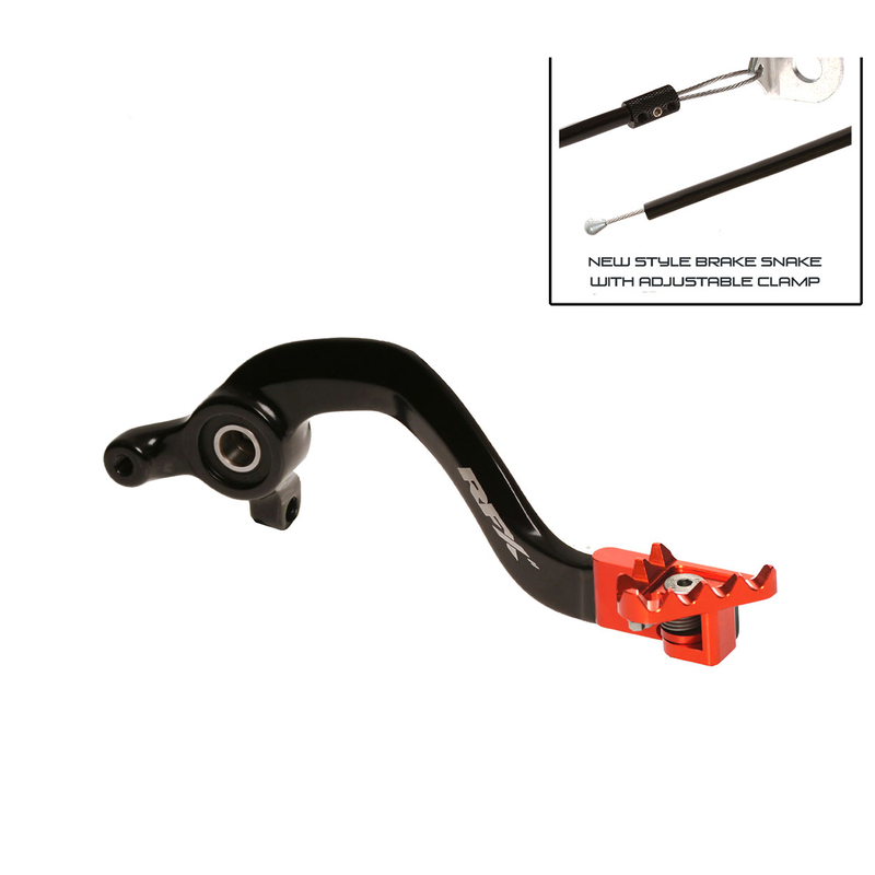 RFX Pro FT Hinterradbremshebel (Schwarz/Orange) - passend für KTM SX65