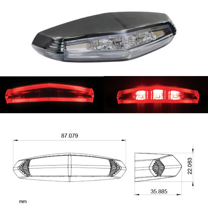 LED-Rücklicht GT-01 smoke ohne KZB