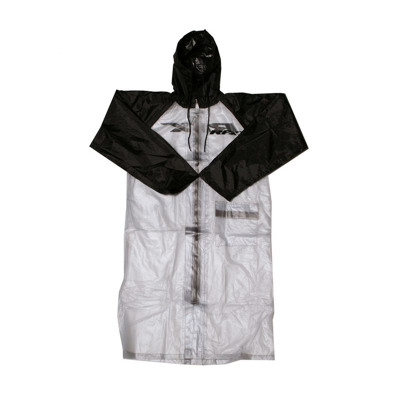 RFX Race Regenmantel lang (Transparent/Schwarz) Erwachsene M