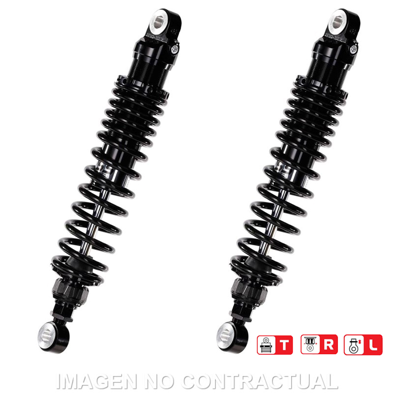 Federbein Z362-Serie Stereo hinten Black Edition passend für Moto Guzzi 350 NTX (87-92) RZ362-370TRL-02-B