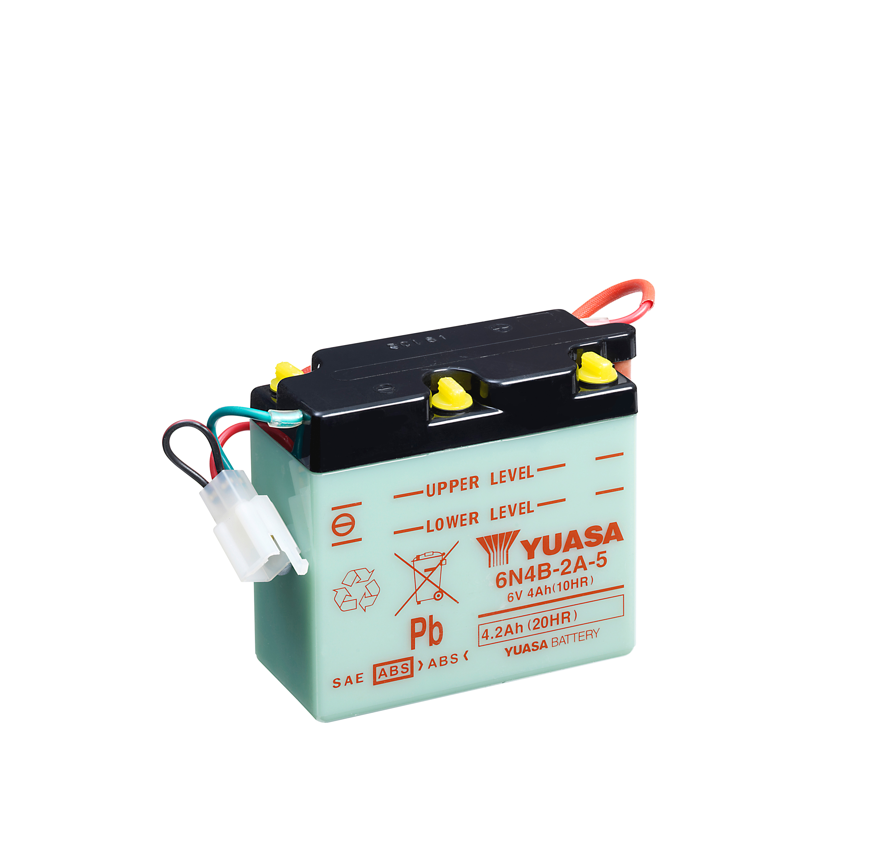 Batterie YUASA 6N4B-2A-5 (DC) ohne Säure 6V/4AH (10 Std.) [102x48x96] Säurefüllmenge 200 ml