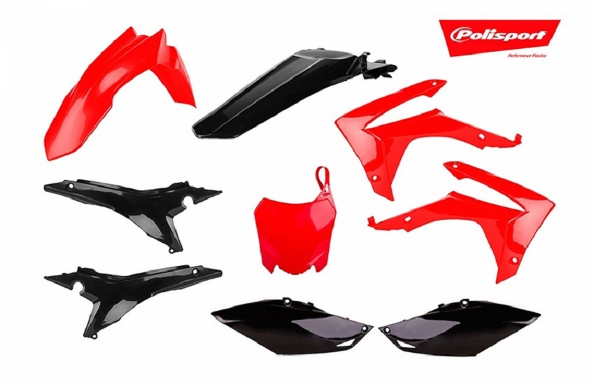 POLISPORT Plastik-Kits rot/schwarz passend für Honda CRF250/450R
