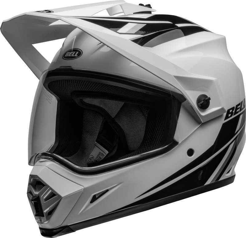 BELL MX-9 Adventure MIPS Helm - Alpine Gloss White/Black BELL MX-9 Adventure MIPS Helm - Alpine Gloss White/Black