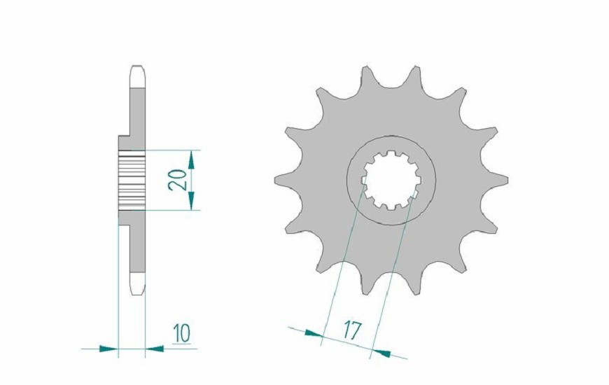 AFAM Standard Stahlritzel vorne 64201 - 520 AFAM Standard Stahlritzel vorne 64201 - 520