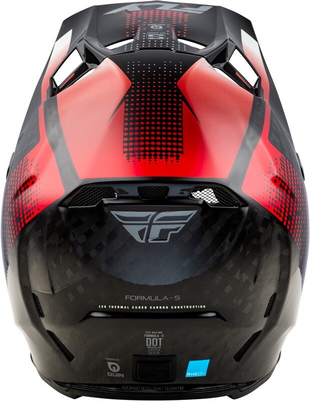 FLY RACING Formula S Carbon Protocol Helm - Schwarz Carbon/Rot