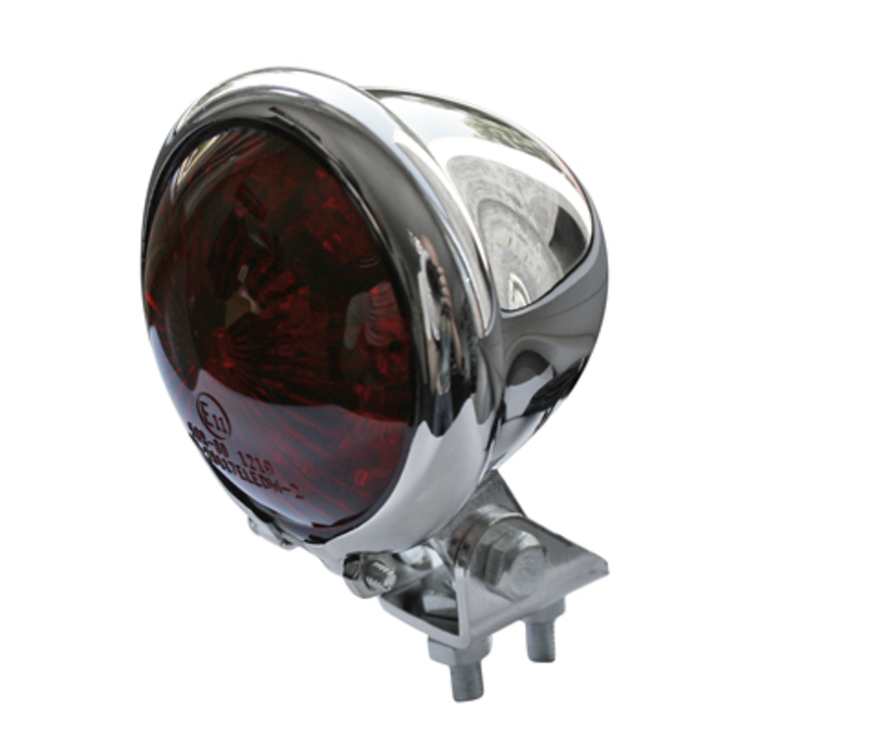 SHIN YO LED-Rücklicht Bates Style verchromtes Gehäuse Rotes Glas