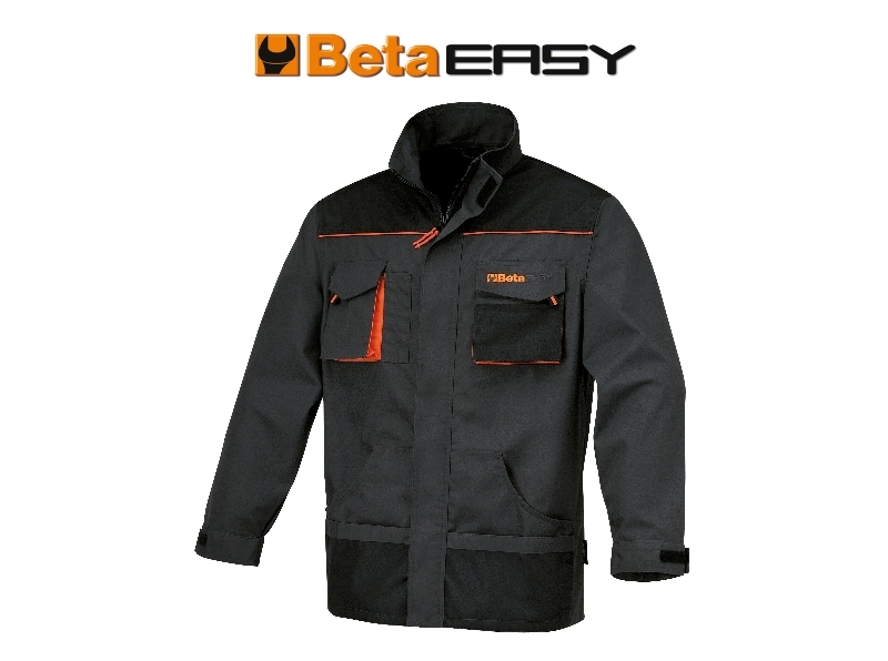 BETA Arbeitsjacke aus T/C Canvas 260 g/m² Einsätze aus Oxford Grau Größe S