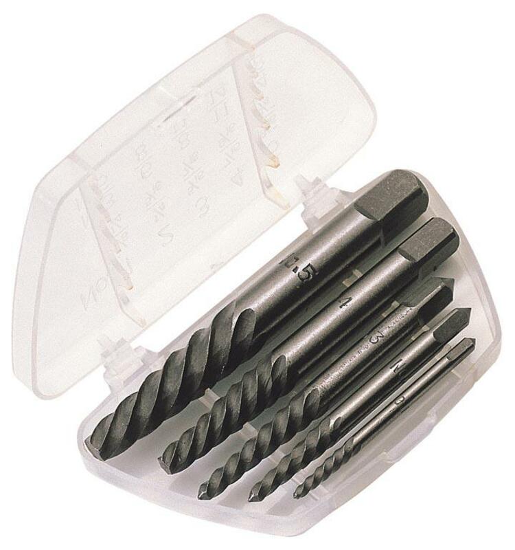 DRAPER Satz Schraubenausdreher Kohlenstoffstahl 3 mm bis 18 mm 5-teilig DRAPER Satz Schraubenausdreher Kohlenstoffstahl 3 mm bis 18 mm 5-teilig