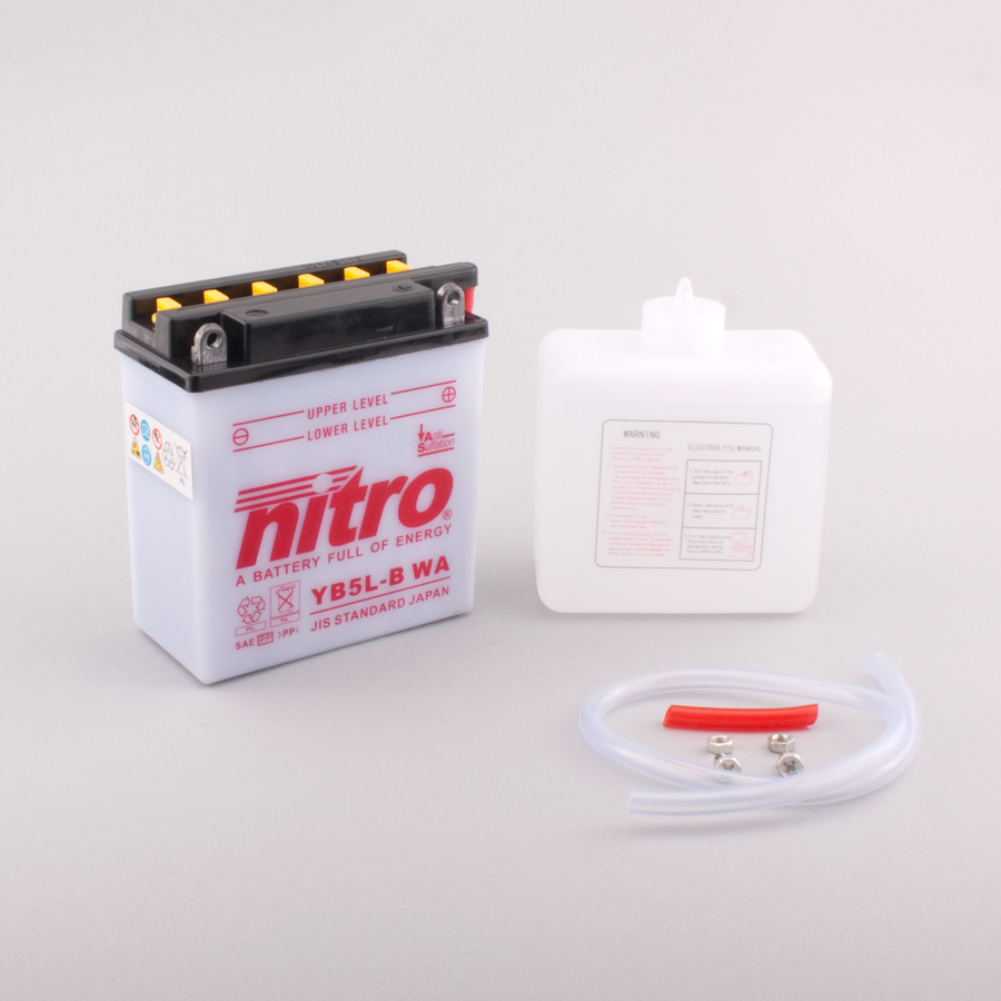 Batterie NITRO NB5L-B (CP) mit Säurepack 12V/5Ah [120x60x130] CCA=65A