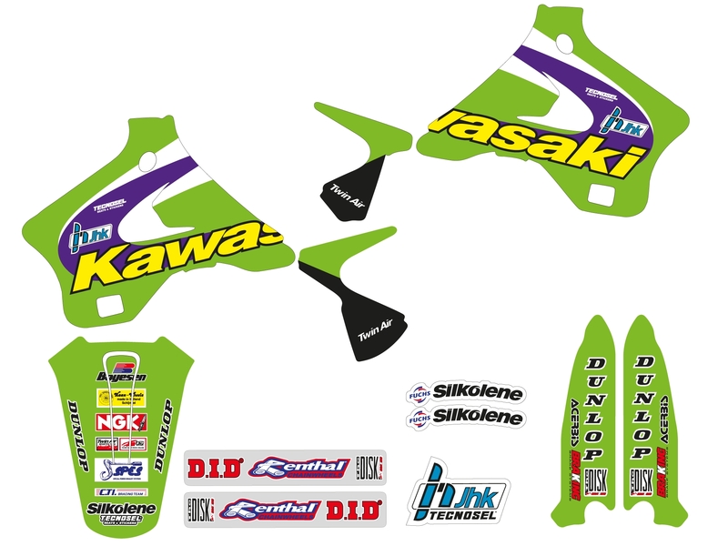 TECNOSEL Stickers Kit Team passend für Kawasaki 1998