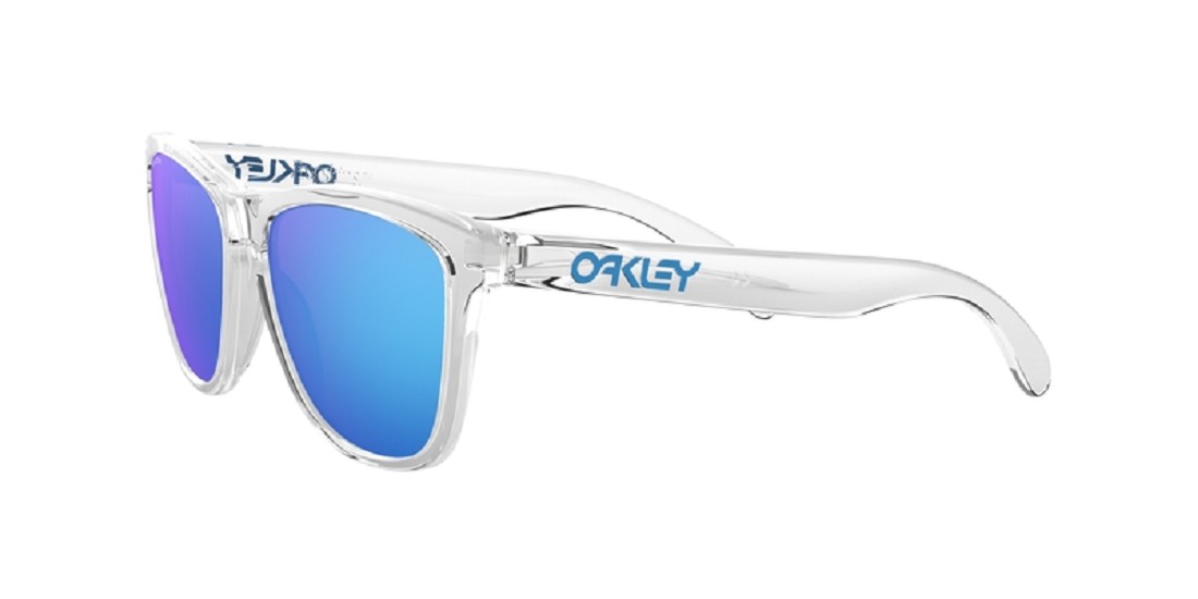 OAKLEY Frogskins Sonnenbrille - Prizm Sapphire Gläser, Gestell glasklar