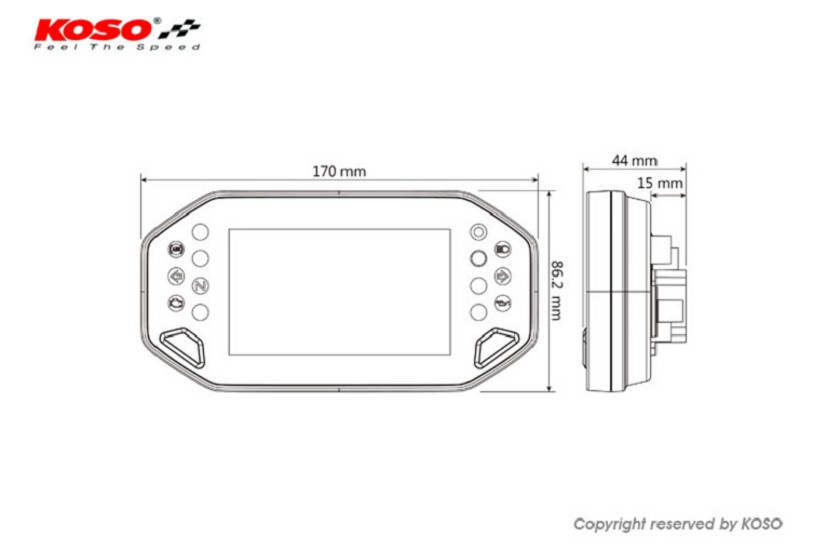 KOSO RX-4 Unlimited TFT Multifunktions-Cockpit - Universal KOSO RX-4 Unlimited TFT Multifunktions-Cockpit - Universal