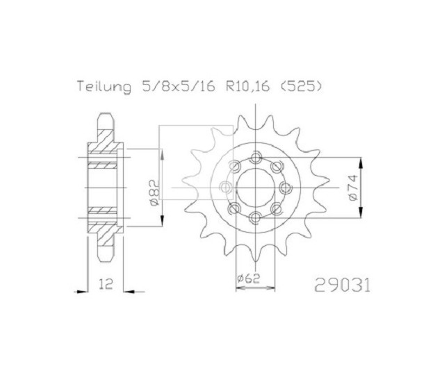 Ritzel 50 - 29031 - 22, 22Z - 525,
