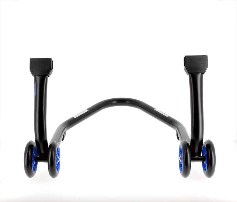 BIHR Home Track Montageständer hinten Aufnahmen in V-Form mattschwarz Räder blau
