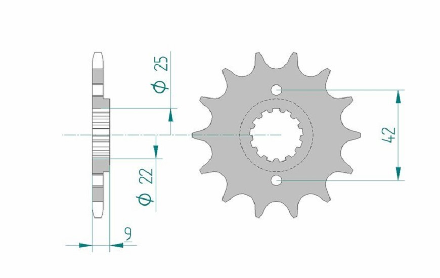 AFAM Standard Stahlritzel vorne 24502 - 520 AFAM Standard Stahlritzel vorne 24502 - 520