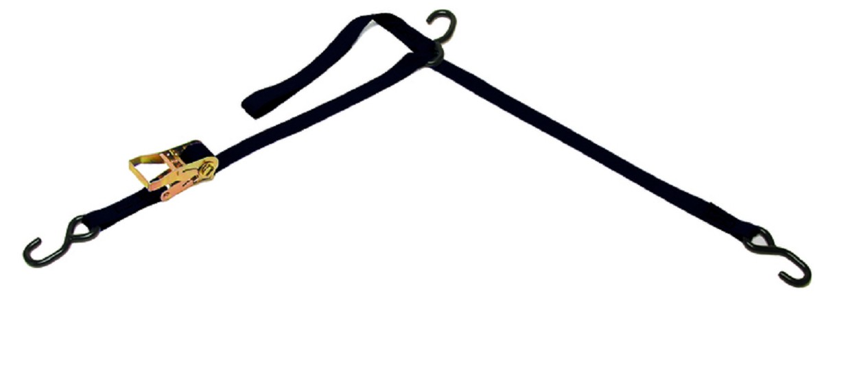 CARGO BUCKLE Spanngurt mit Ratsche schwarz 3 Haken