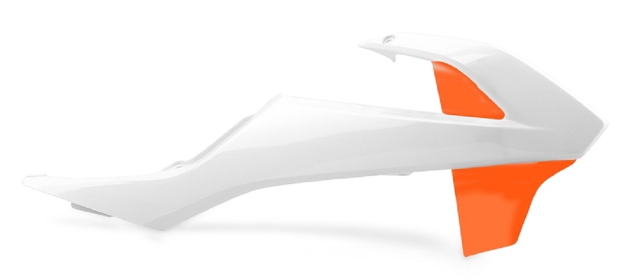 POLISPORT Kühlerspoiler seitlich seitlich Orange/Weiß passend für KTM SX65