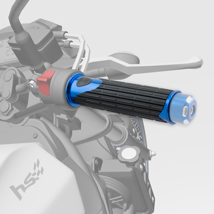Alu/Gummi-Griffe D-Version blau 22mm