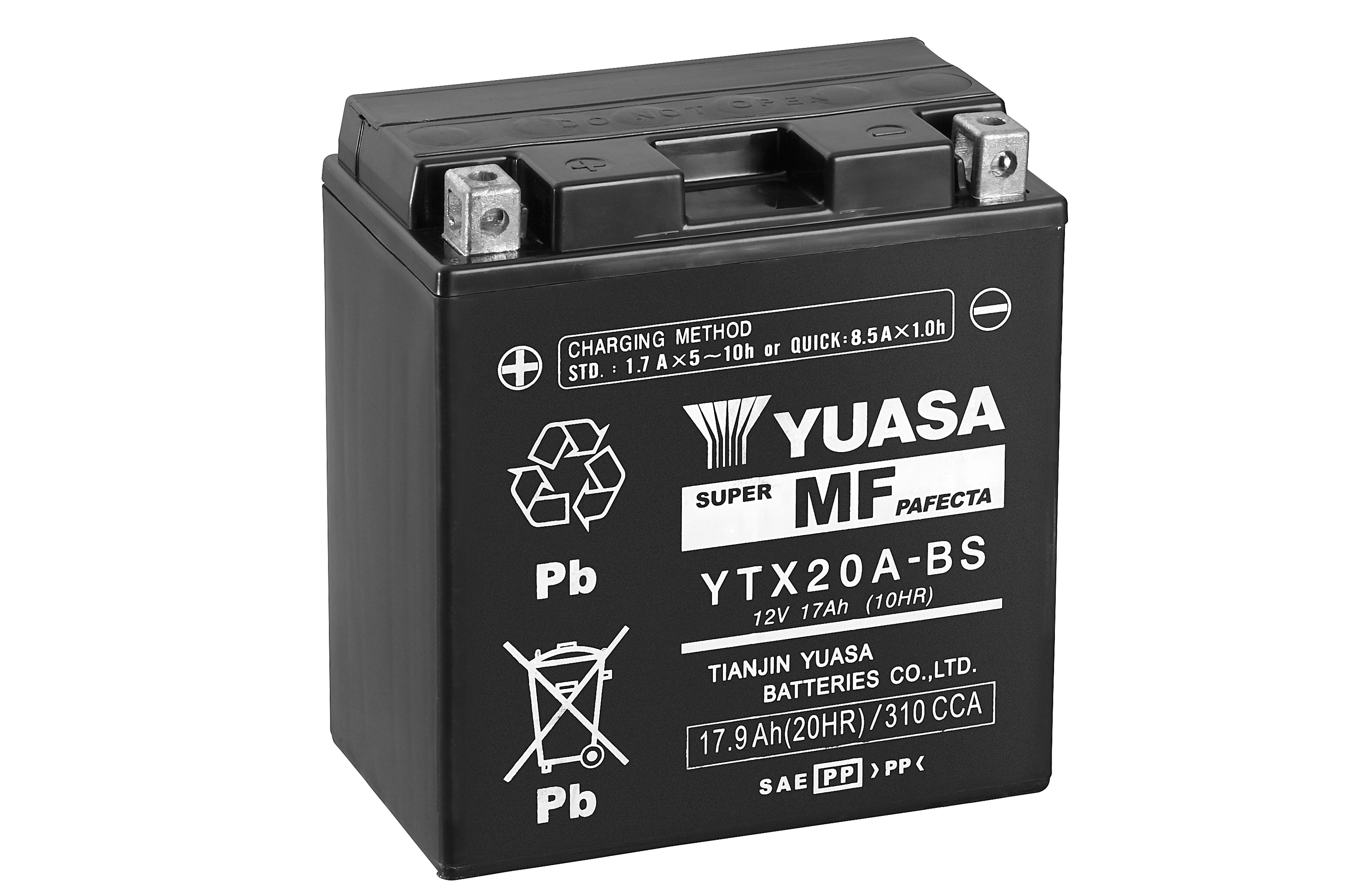 Batterie YUASA YTX20A-BS (CP) mit Säurepack 12V/17AH (10 Std.) [150x87x161] CCA=270A