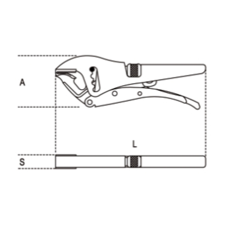 BETA Zweifach verstellbar Gripzange mit langen Backen mit einstellrad