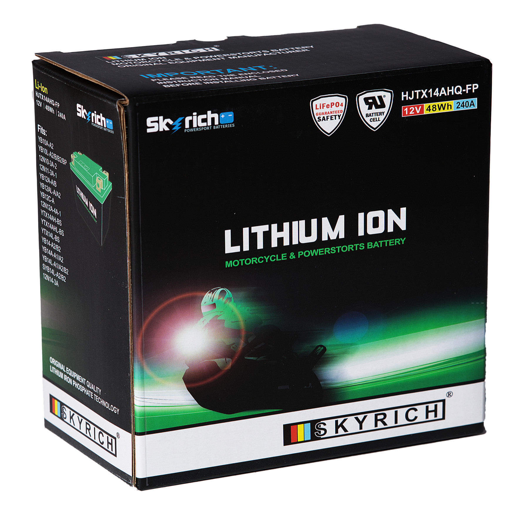 Batterie SKYRICH HJTX14AHQ-FP [134x75x133] 12,8V/4AH (10 Std.), 48 Wh, CCA: 240