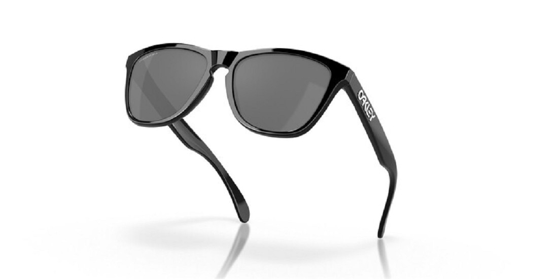 OAKLEY Frogskins Sonnenbrille Schwarz Poliert - Schwarze Gläser