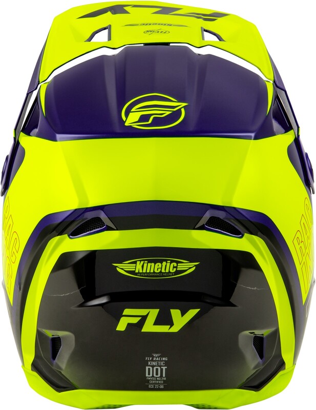 FLY RACING Kinetic Rally Helm - Hi-Vis/Blau/Schwarz