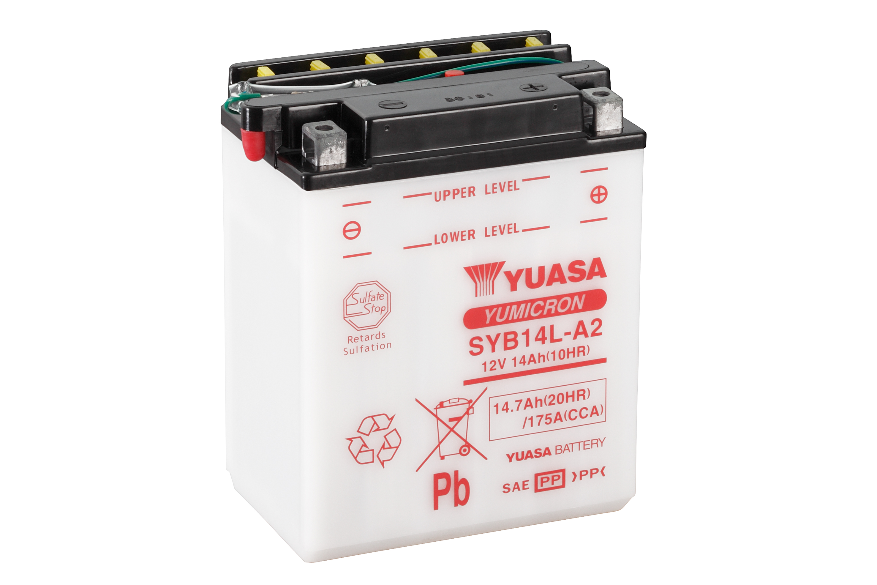 Batterie YUASA SYB14L-A2 (DC) ohne Säure 12V/14AH (10 Std.) [134x89x166] CCA=175A Säurefüllmenge 900 ml
