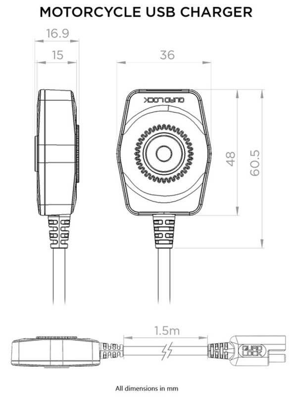 QUAD LOCK Motorrad-USB-Ladegerät