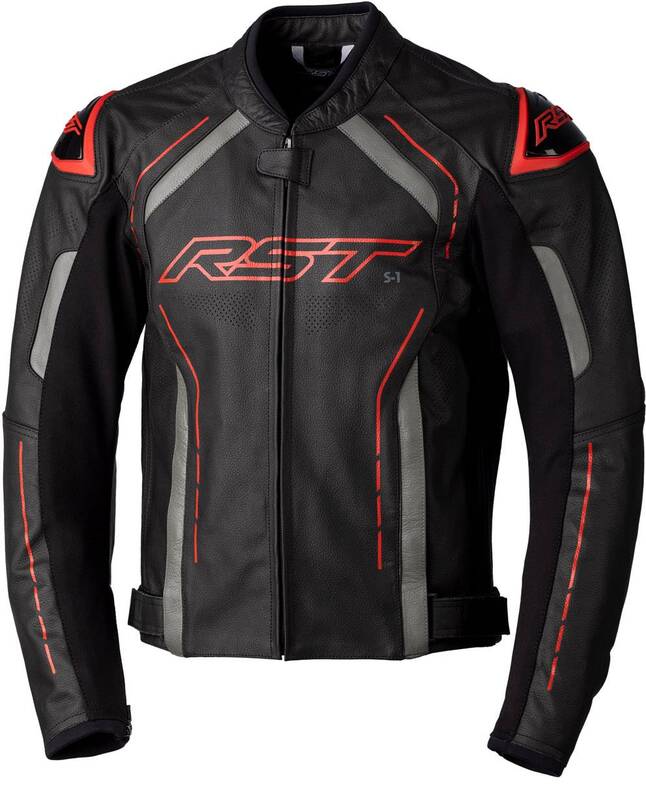 RST S1 CE Lederjacke - Schwarz/Grau/Rot Größe L RST S1 CE Lederjacke - Schwarz/Grau/Rot Größe L