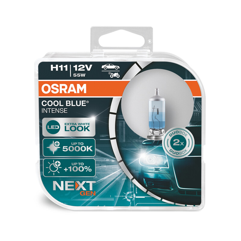 OSRAM Glühlampe Cool Blue Intense CBI H11 12/V 55W x2