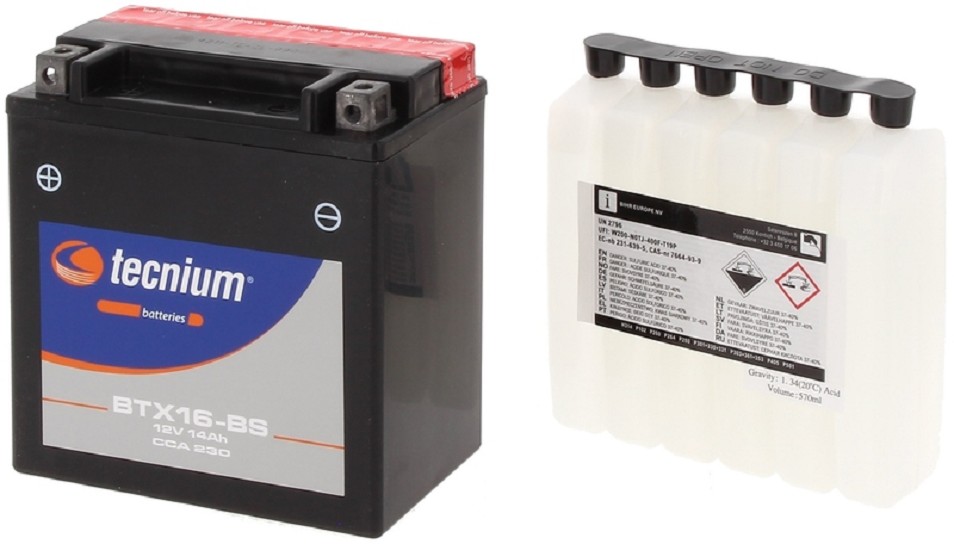 TECNIUM Wartungsfreie Batterie mit Säurepack - BTX16-BS TECNIUM Wartungsfreie Batterie mit Säurepack - BTX16-BS