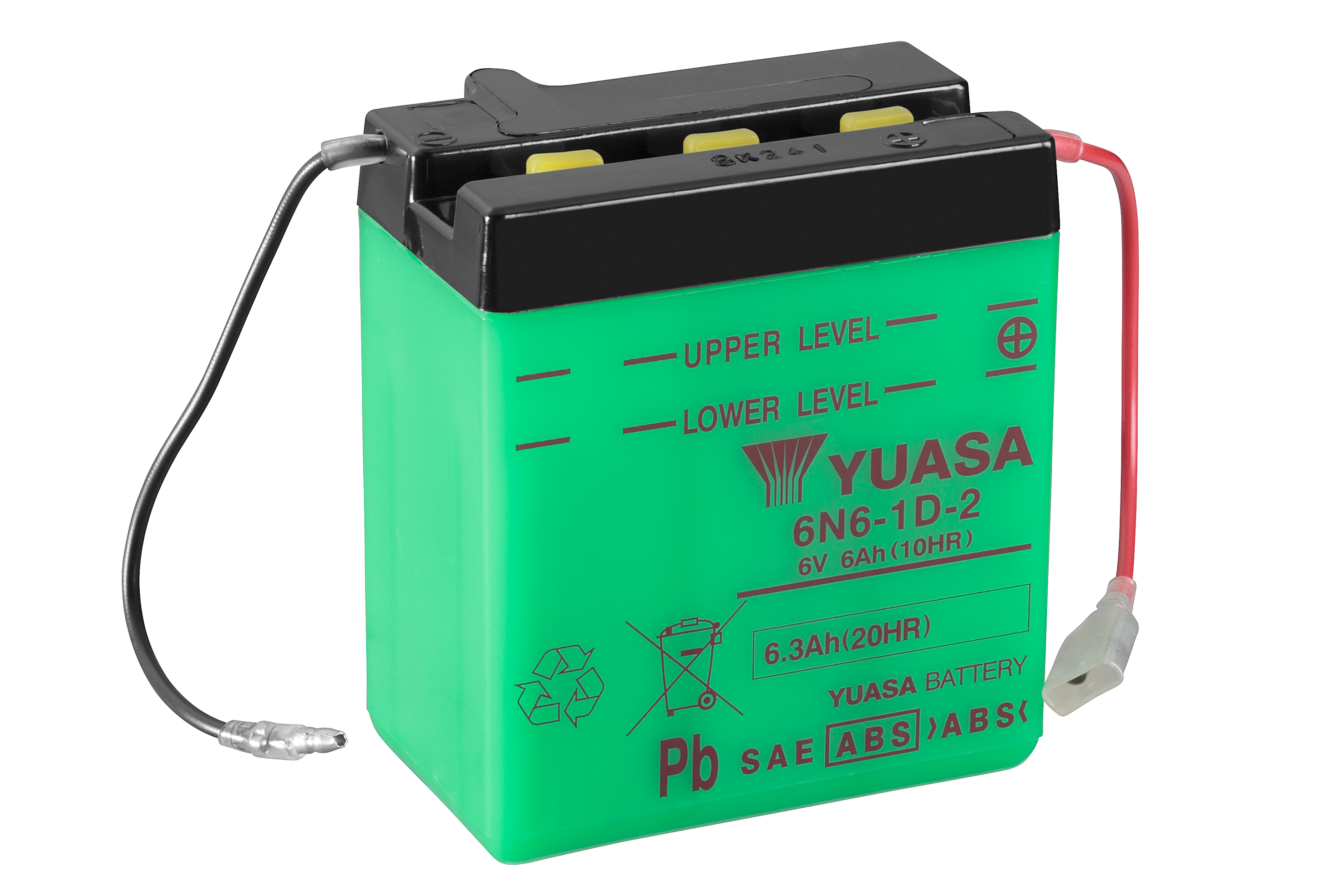Batterie YUASA 6N6-1D-2 (DC) ohne Säure 6V/6AH (10 Std.) [99x57x111] Säurefüllmenge 300 ml