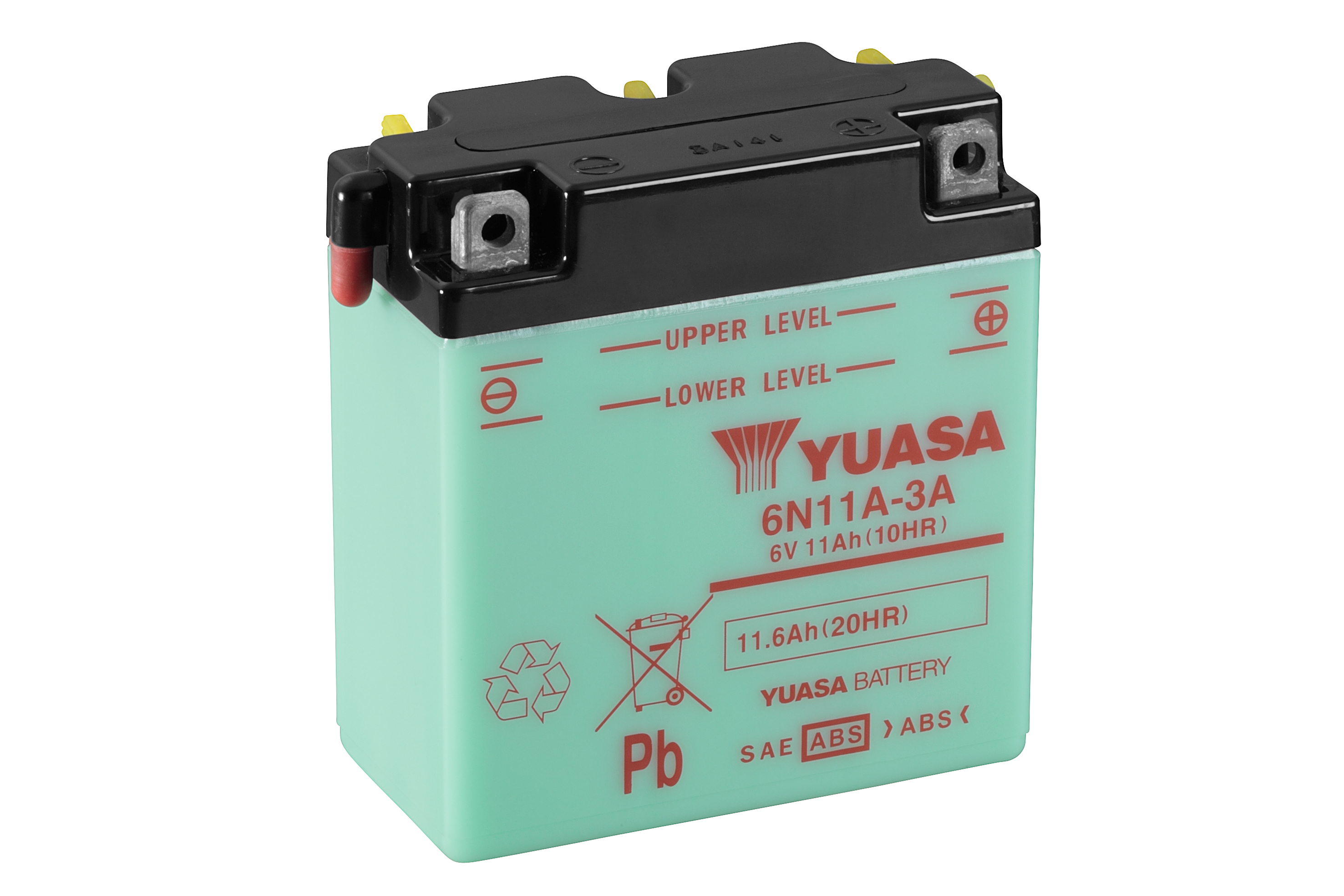 Batterie YUASA 6N11A-3A (DC) ohne Säure / C-Ware 6V/11AH (10 Std.) [122x62x131] Säurefüllmenge 400 ml