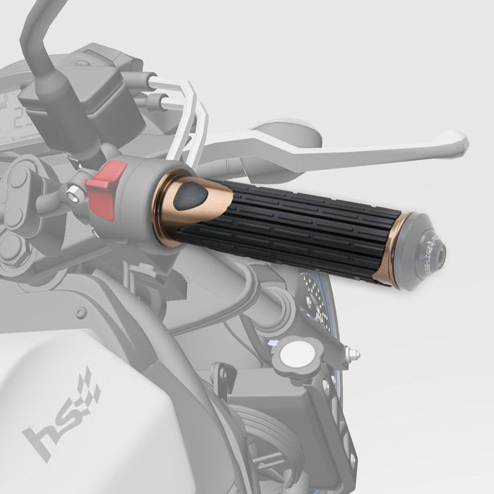 Alu/Gummi-Griffe D-Version kupfer 22mm