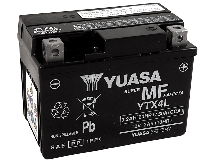 YUASA Batterie Wartungsfrei - Werkseitig aktiviert - YTX4L FA YUASA Batterie Wartungsfrei - Werkseitig aktiviert - YTX4L FA