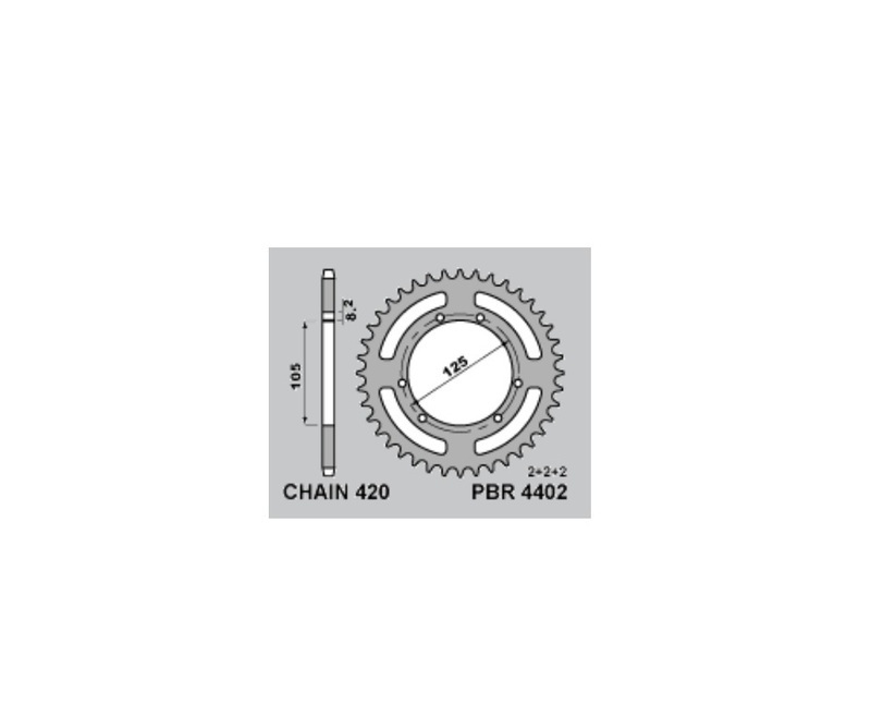 DID/PBR Kettenkit 420D 11/53 Standard - Standard Kettenrad Stahl 4402