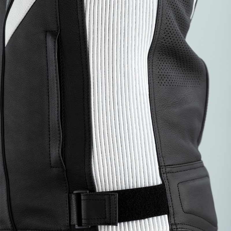 RST Sabre Airbag Lederjacke - Schwarz/Weiß Größe XS