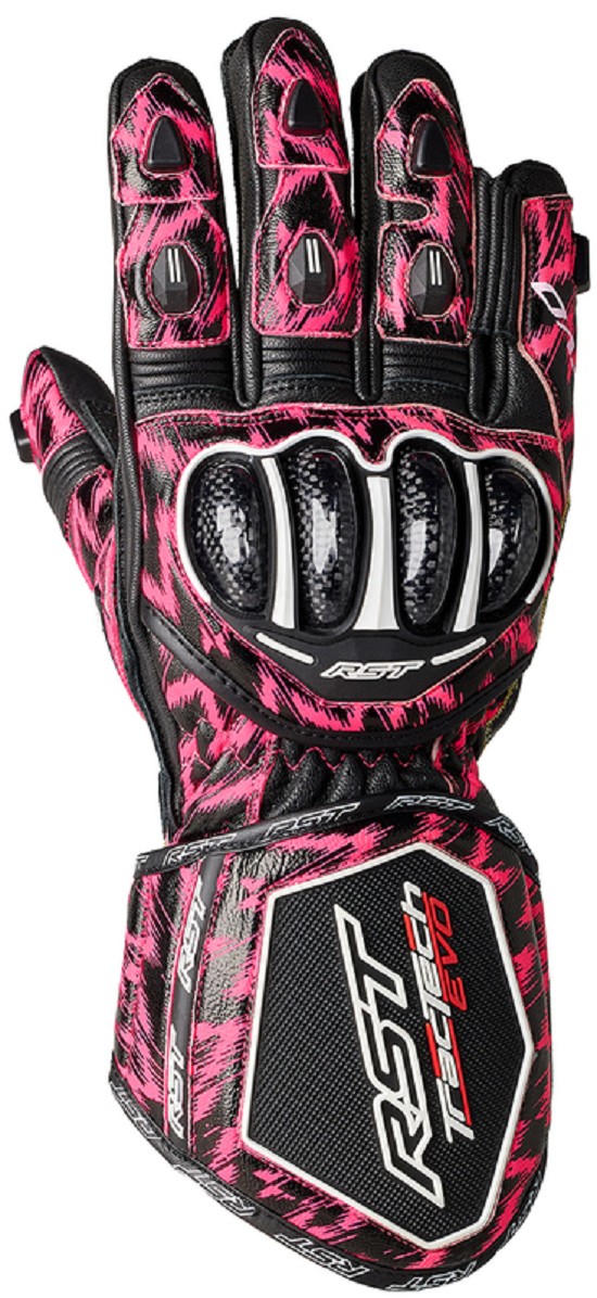 RST TracTech Evo 4 Leder Handschuhe - Dazzle Pink/Schwarz RST TracTech Evo 4 Leder Handschuhe - Dazzle Pink/Schwarz