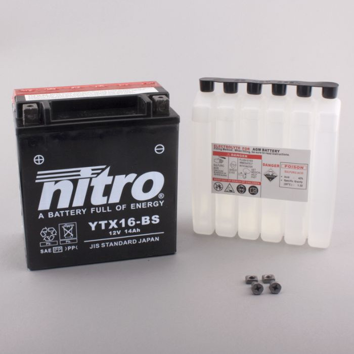 Batterie Nitro YTX16-BS 14AH MF Batterie Nitro YTX16-BS 14AH MF