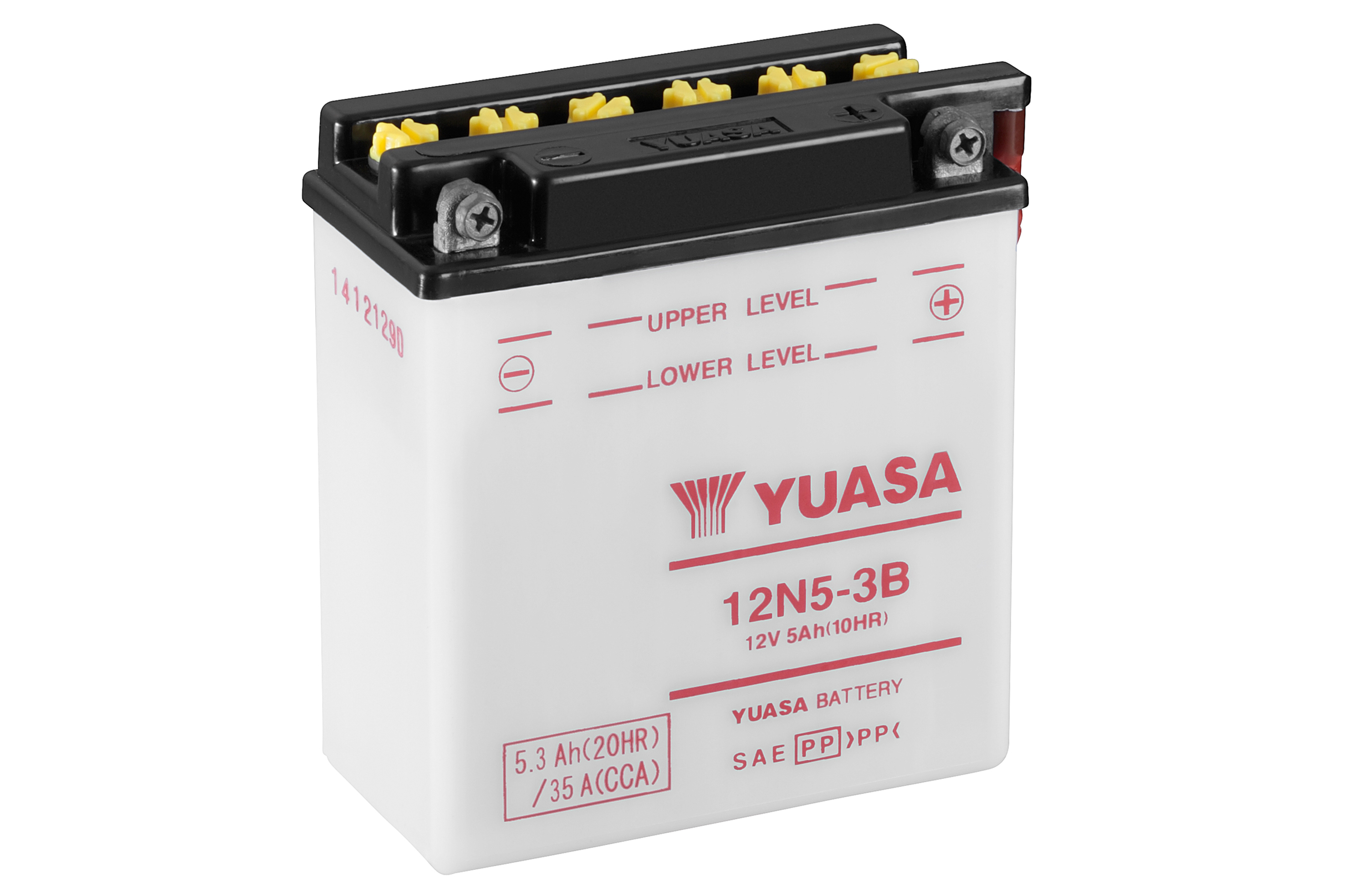 Batterie YUASA 12N5-3B (DC) ohne Säure 12V/5AH (10 Std.) [120x60x130] CCA=35A Säurefüllmenge 400 ml