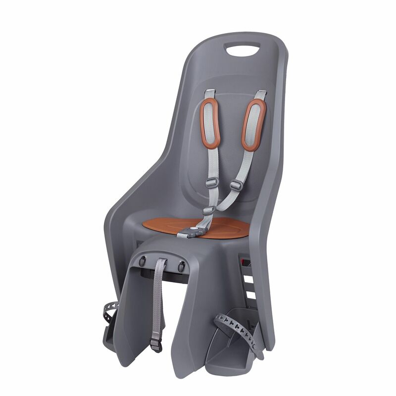 POLISPORT Bubbly Maxi Plus CFS Rear Child Bike Seat Carrier Mounting - Charcoal Grey/Brown