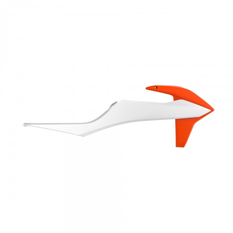 POLISPORT Kühlerspoiler seitlich Orange/Weiß passend für KTM