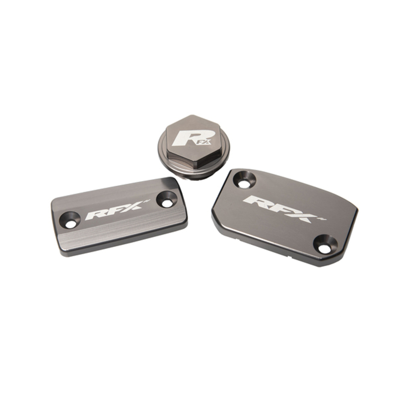 RFX Pro Satz Behälterabdeckung  (Mineralgrau) - passend für KTM SX/SXF (Brembo-Bremsen und Magura-Kupplung)